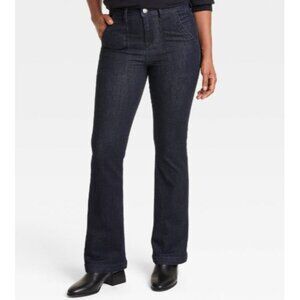 Knox Rose Women's High-Rise Anywhere Flare Jeans Dark Blue Size 2